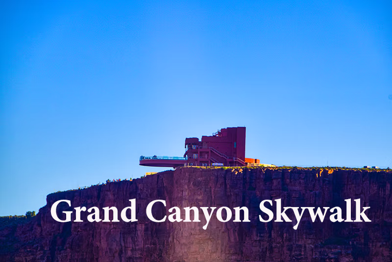 Grand Canyon Skywalk glass bridge overlooking the Colorado River canyon — Las Vegas helicopter wedding excursion