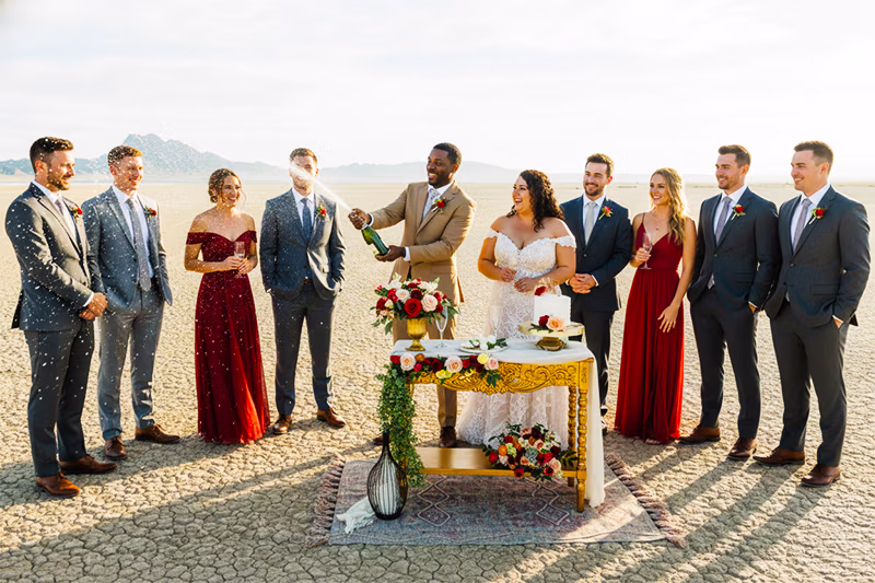 Eldorado Dry Lakebed wedding ceremony Boulder City Nevada desert elopement