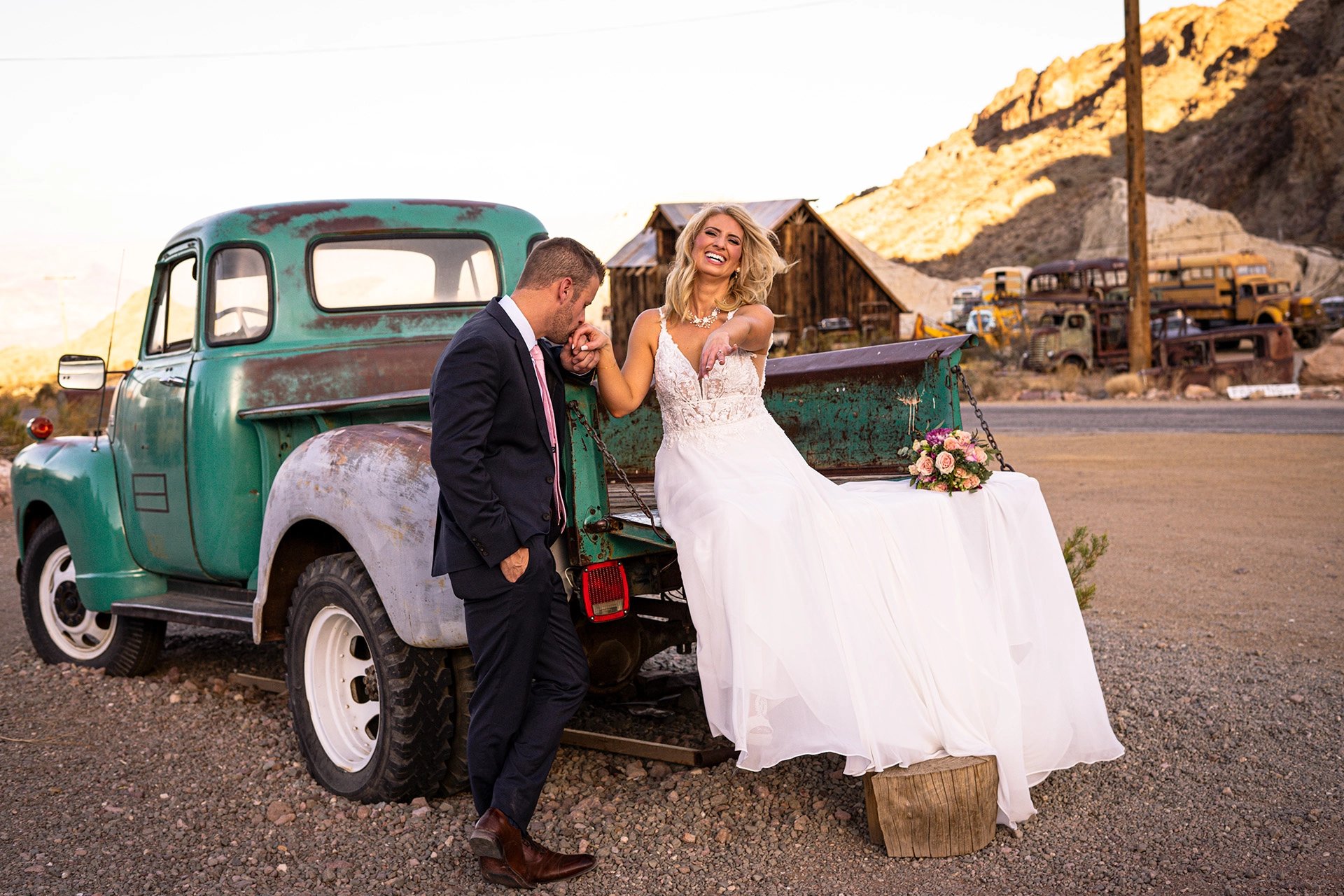 Nelson Ghost Town historic desert setting Nevada — rustic buildings and cactus landscape for Las Vegas weddings