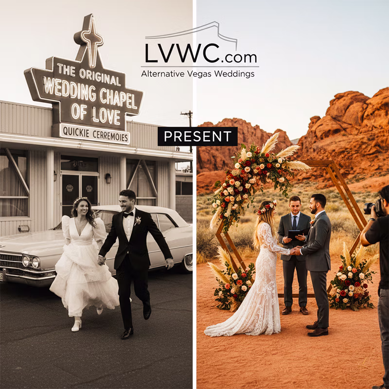 Desert wedding ceremony vs. Las Vegas chapel wedding — LVWC comparison guide