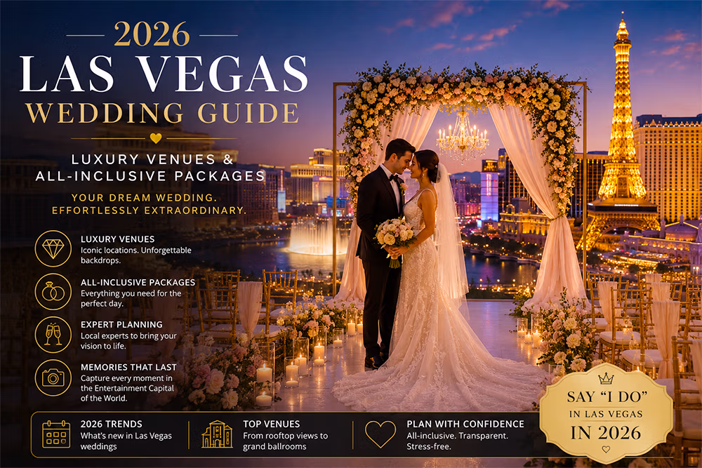 Luxury Las Vegas wedding packages 2026 — helicopter and Grand Canyon ceremonies by LVWC.com